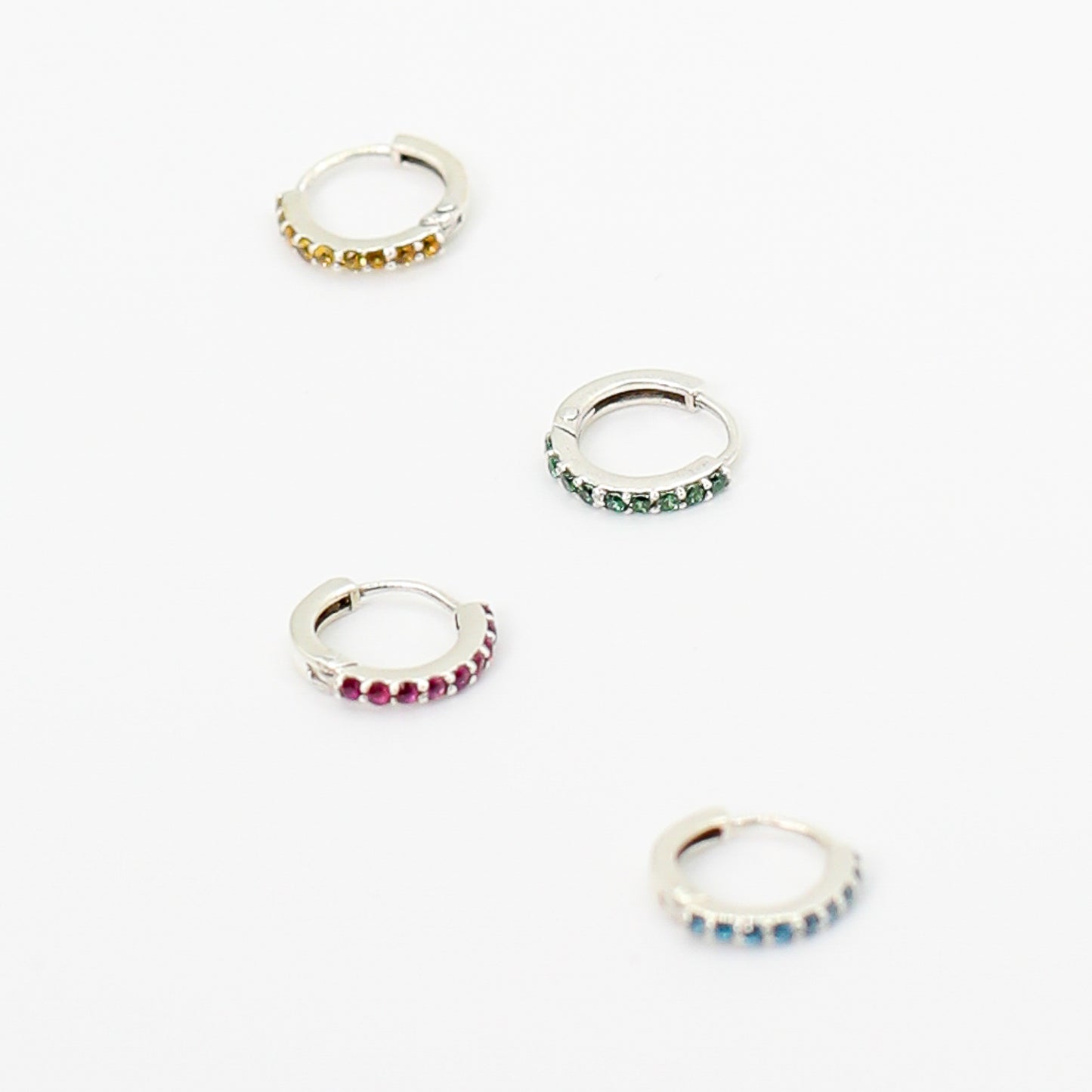 Color Stone Huggies Earrings