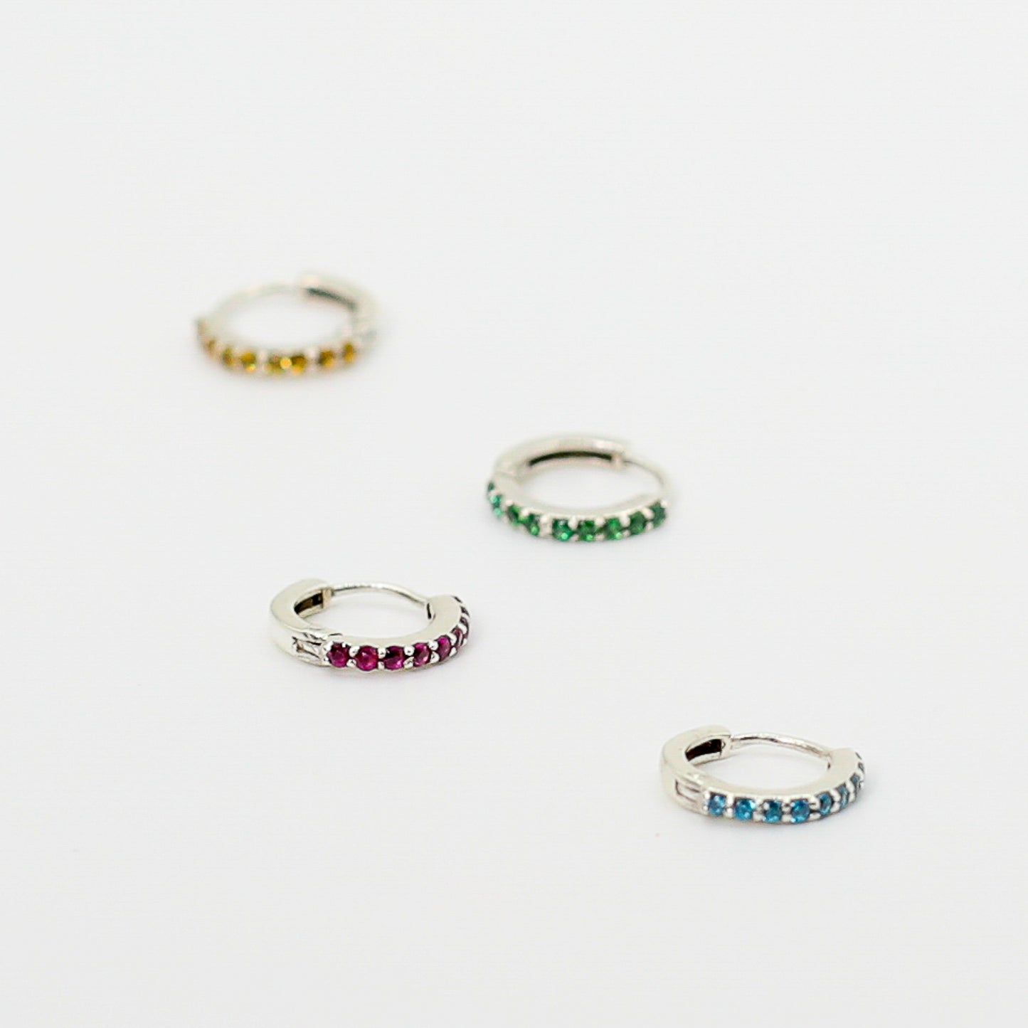 Color Stone Huggies Earrings