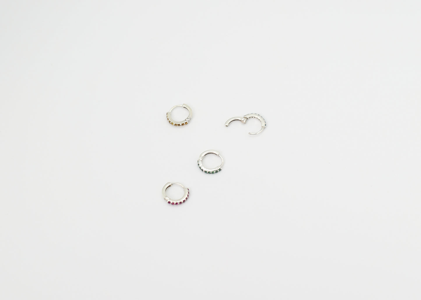 Color Stone Huggies Earrings