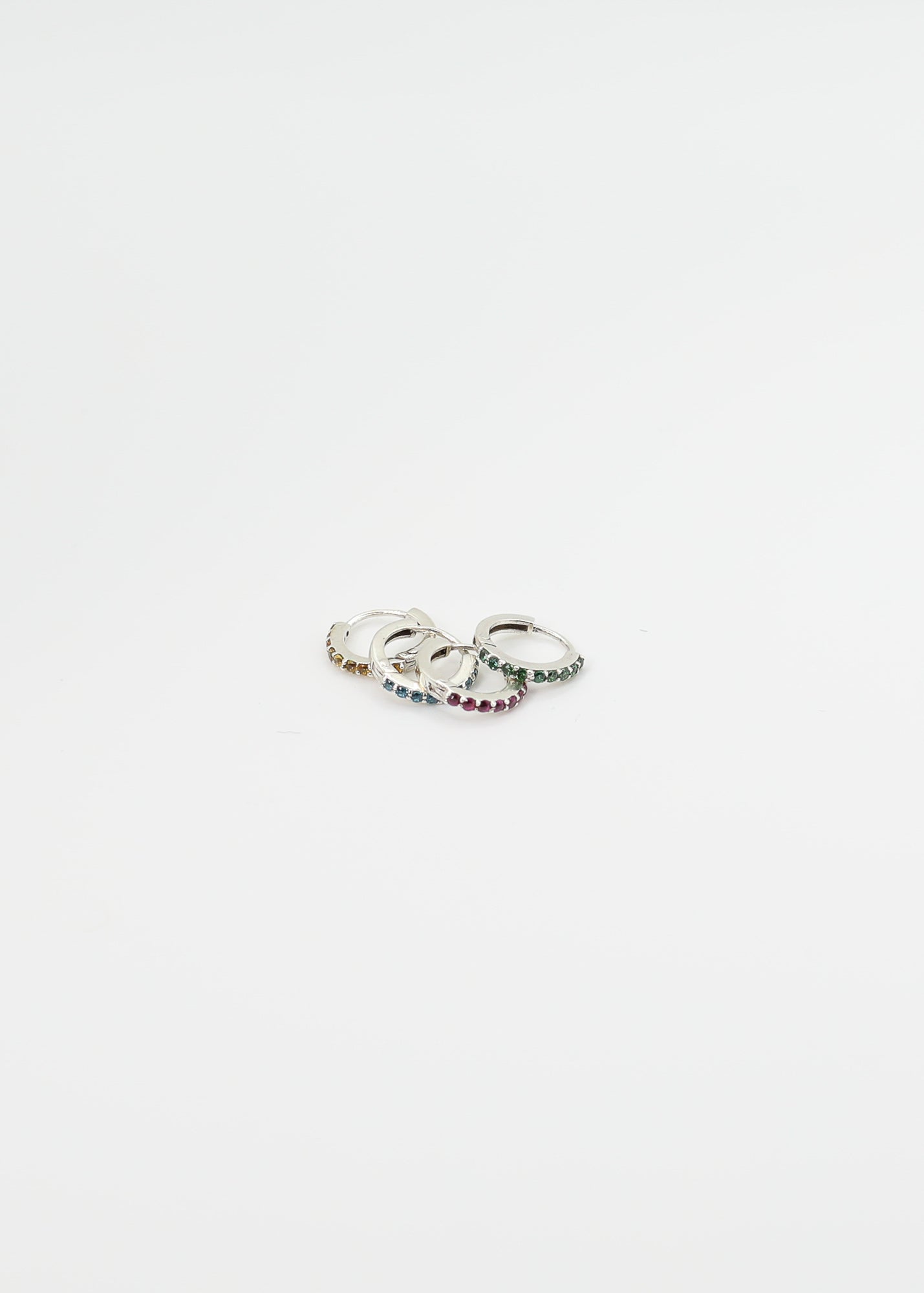 Color Stone Huggies Earrings