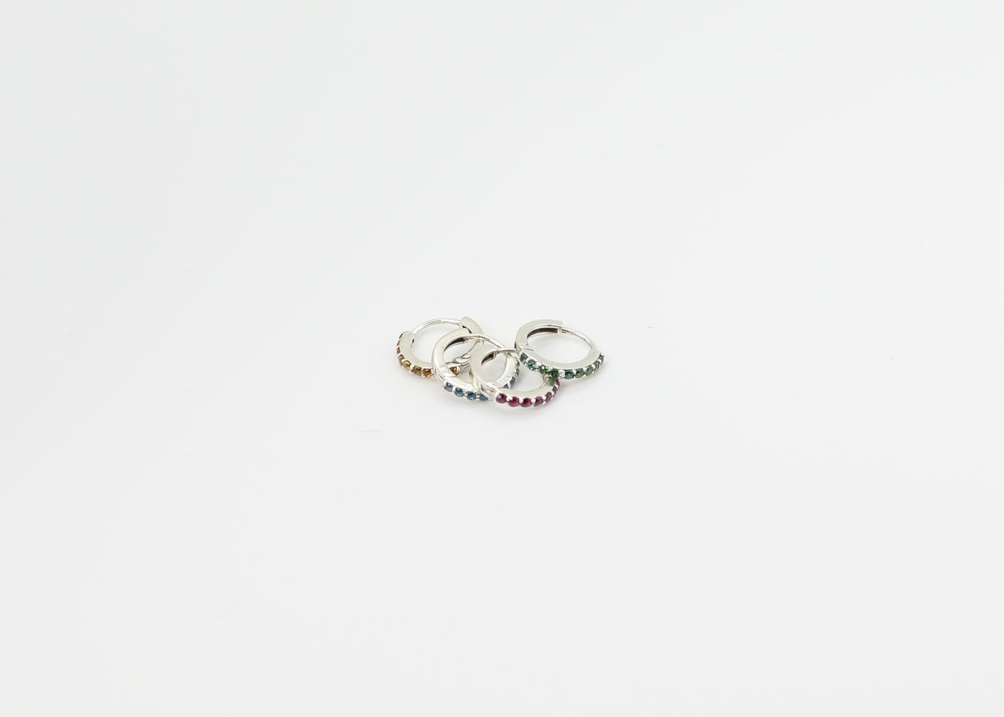 Color Stone Huggies Earrings