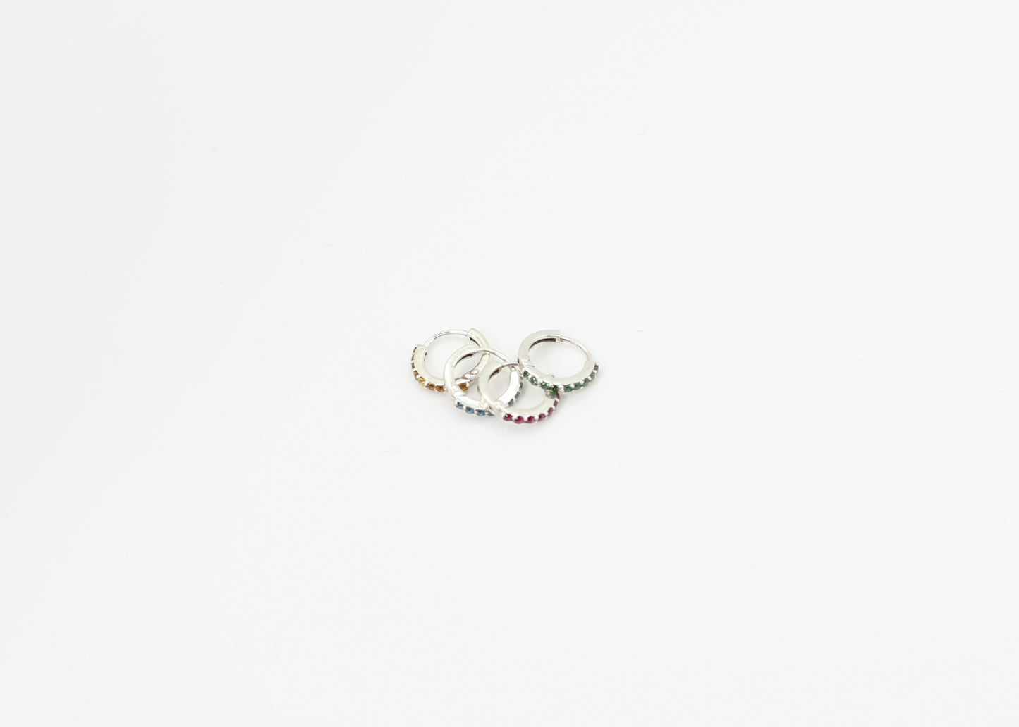 Color Stone Huggies Earrings